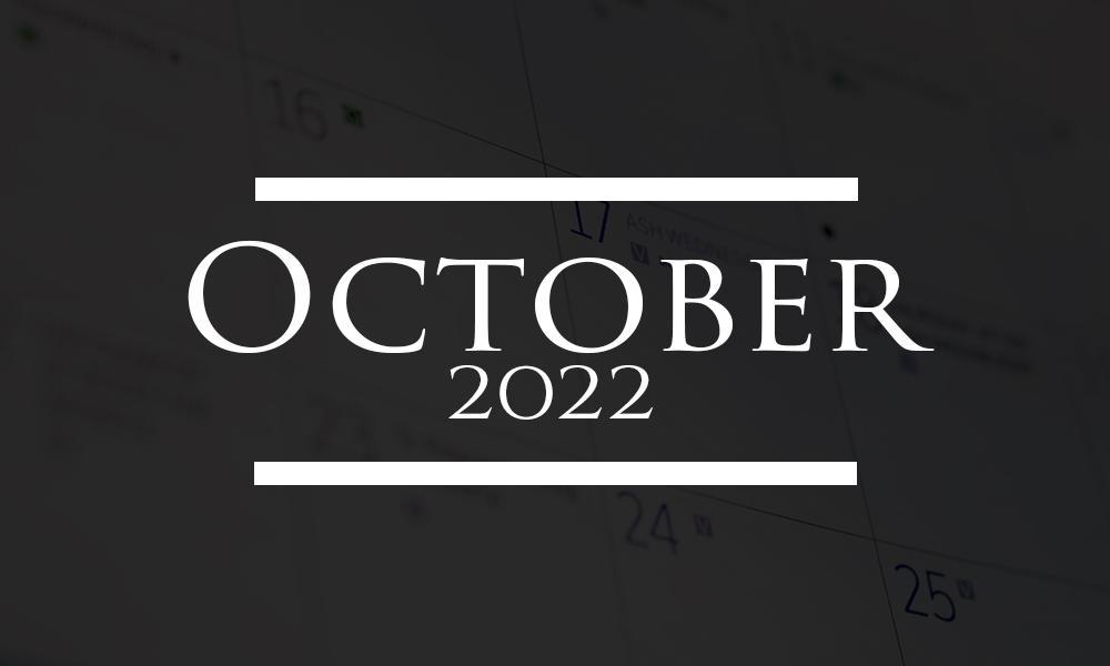 Upcoming Events Around the Diocese - October 2022