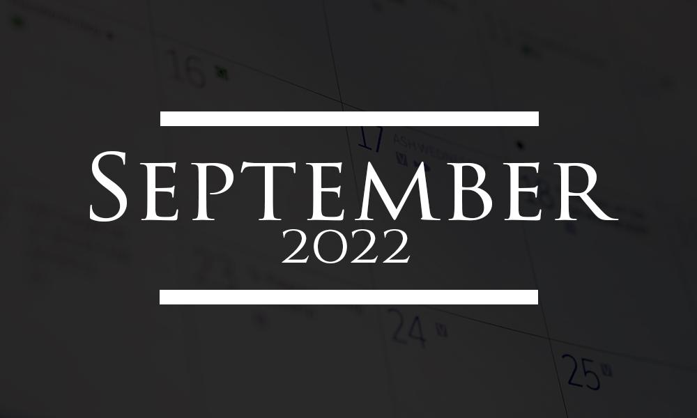 Upcoming Events Around the Diocese - September 2022