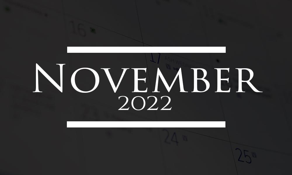 Upcoming Events Around the Diocese - November 2022