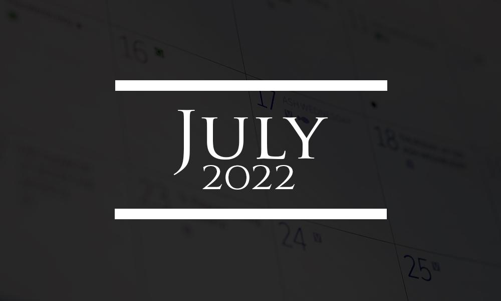 Upcoming Events Around the Diocese - July 2022
