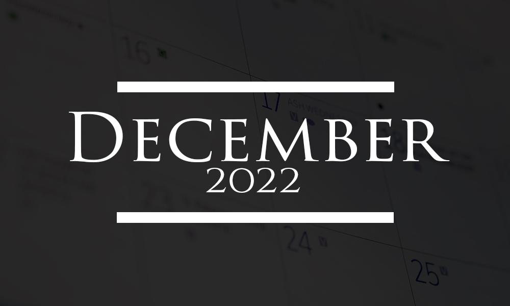 Upcoming Events Around the Diocese - December 2022