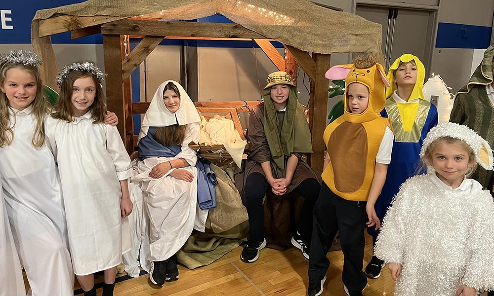 Students Portray Live Nativity and Living Advent Wreath
